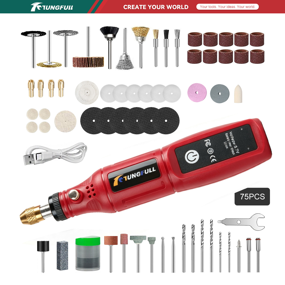 Power Tools Jack - TUNGFULL 3.7V 무선 로터리 도구 USB