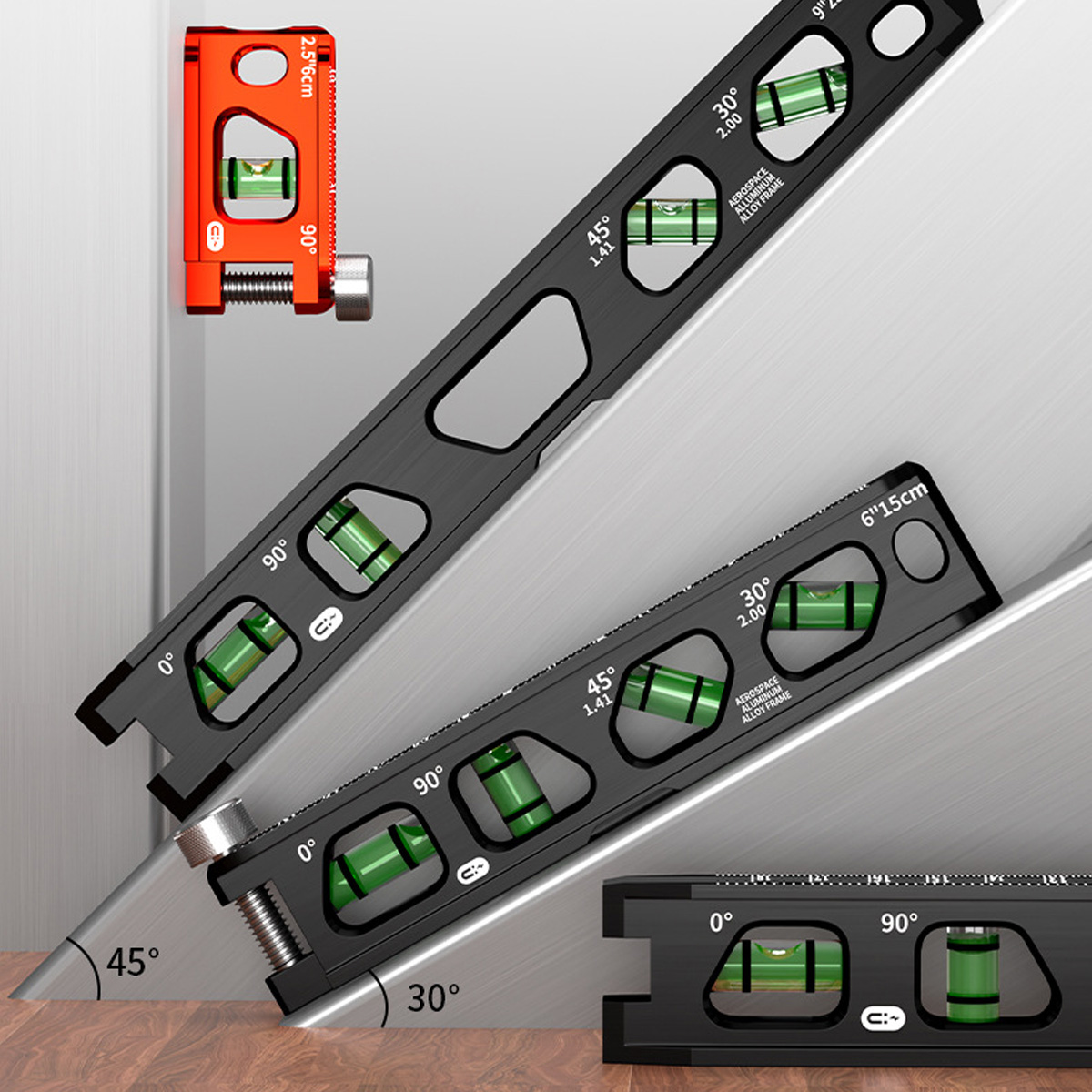 Power Tools Aldi - 4개의 버블 바이알이 있는 6인치 자기