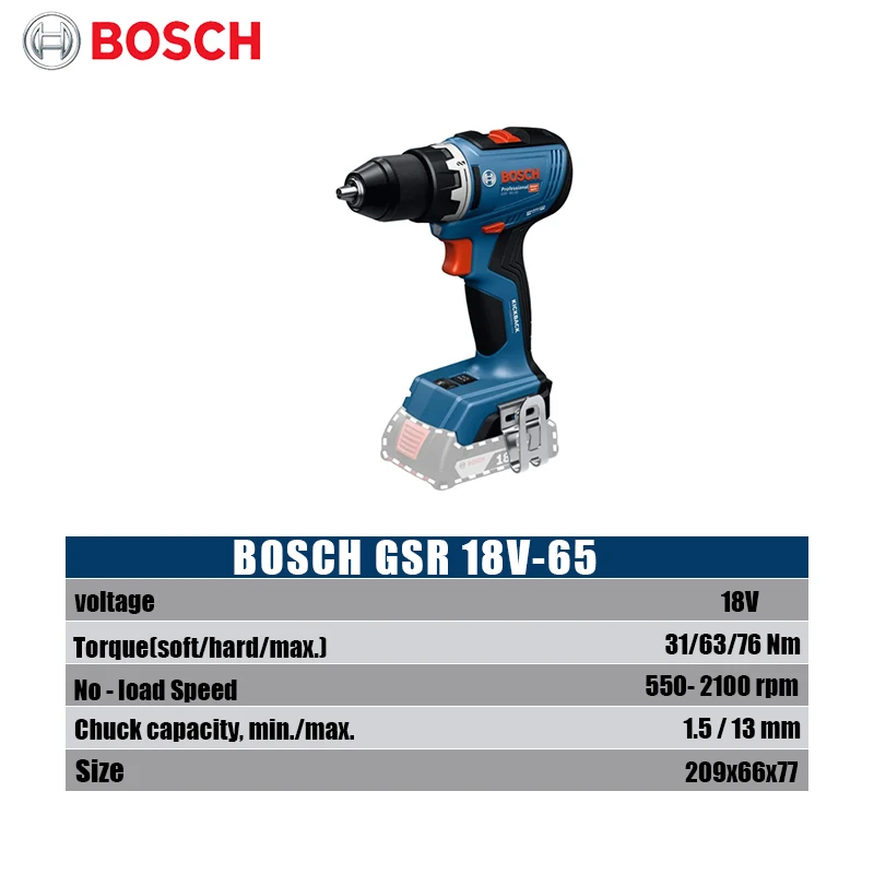 보쉬 GSR 18V-65 브러시리스 전기 드릴 63Nm - Power Tools Woodworking 리뷰 및 가격