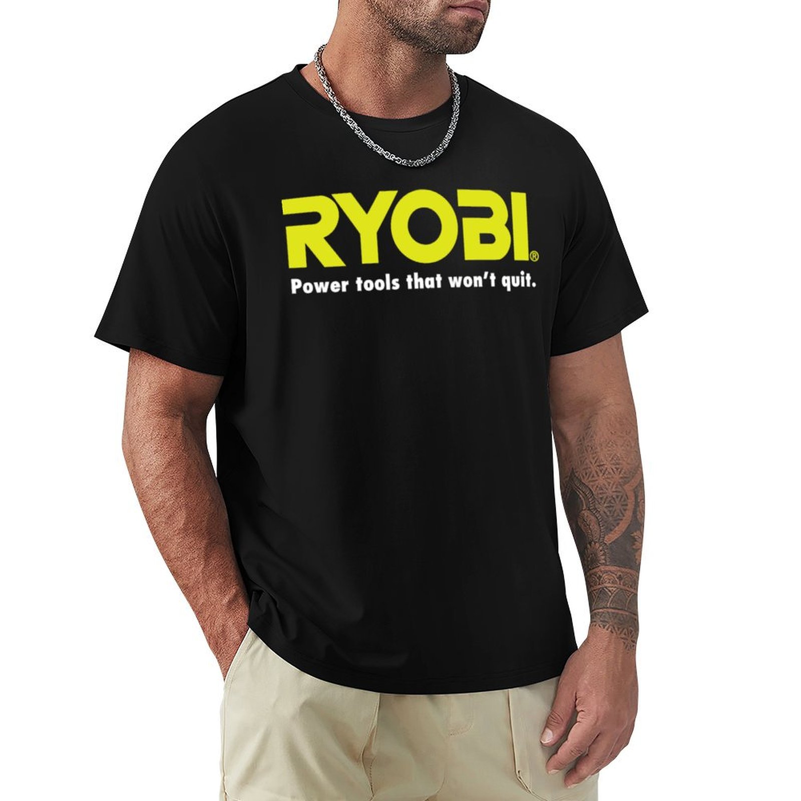 전동 공구 로고가 새겨진 류비(RYOBI) 티셔츠, 면 - Power Tools China 리뷰 및 가격