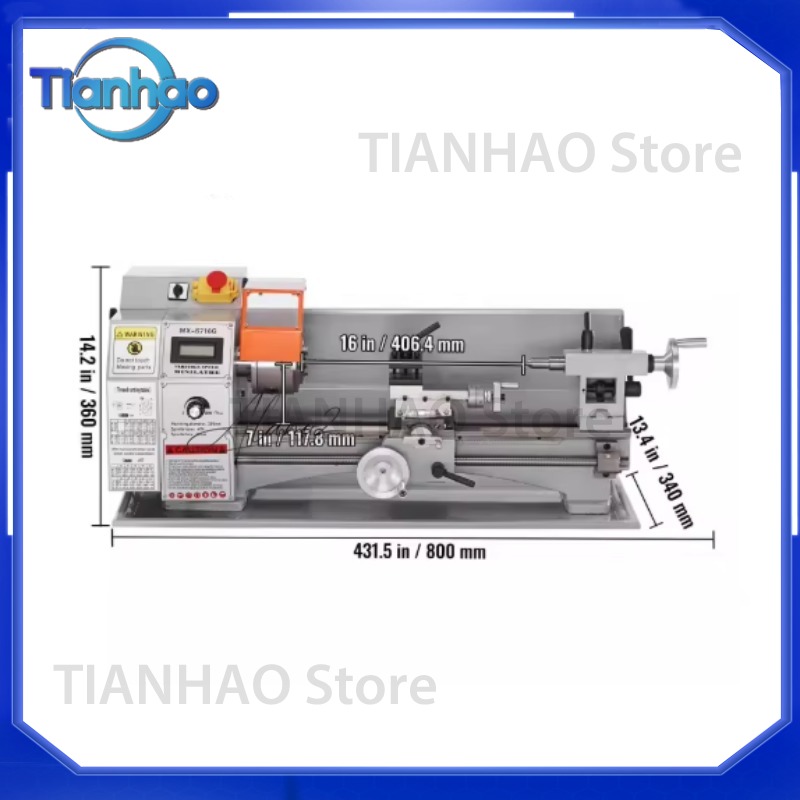 7'' x 16'' 금속 선반 기계, 정밀 벤치탑 파워 - Power X Tools And Machinery 리뷰 및 가격
